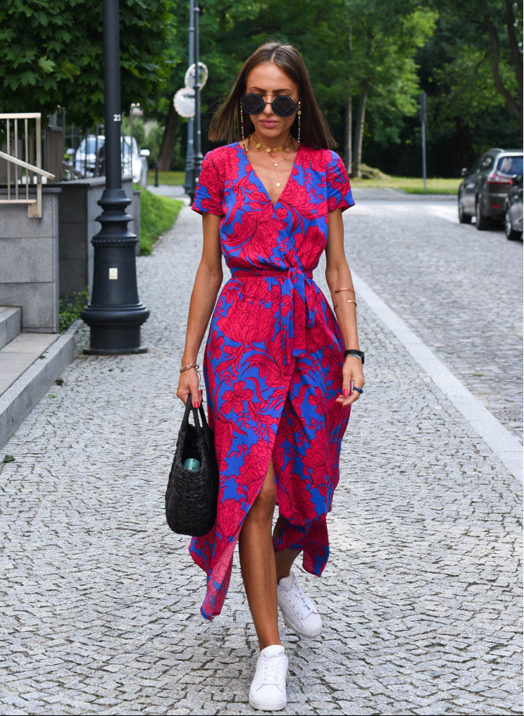 Dames Wikkel Maxi Jurk Bloemenprint