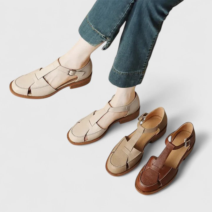 Dames Gesloten Teen Sandalen met T Bandje