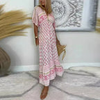 Dames Bohemian Print Maxi Jurk