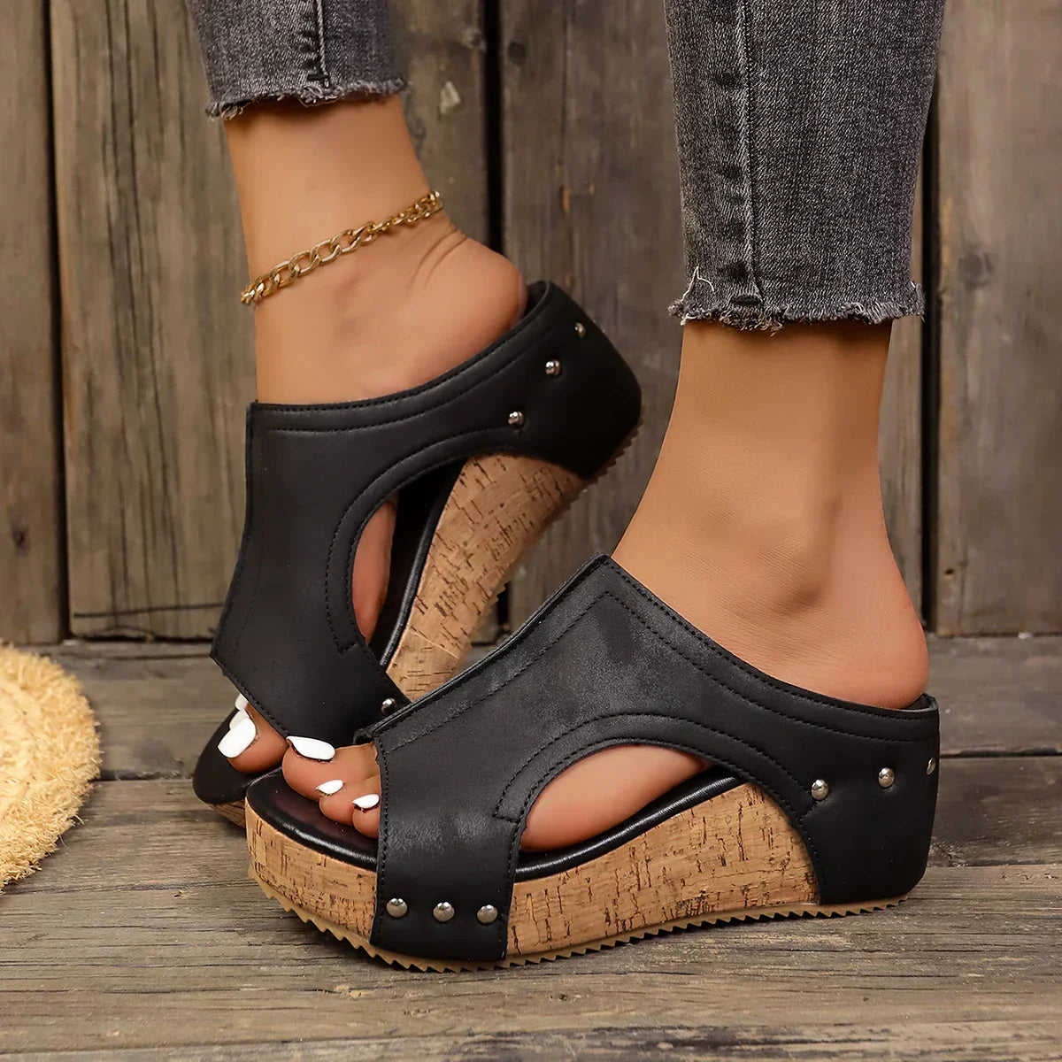 Dames Comfortabele Sleehak Sandalen
