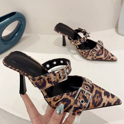 Rosie Heels | Luipaard Print Hakken met Gesp
