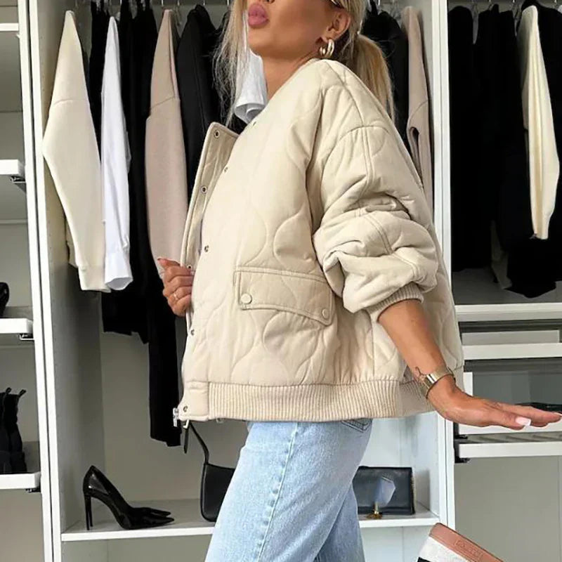 Xoria Jas | Dames Herfst Gewatteerde Bomberjack