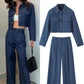 Malaya Set | Vrouwen Zachte Denim Jas en Broek Set
