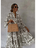 Dames Tribal Midi Jurk Relaxed Fit
