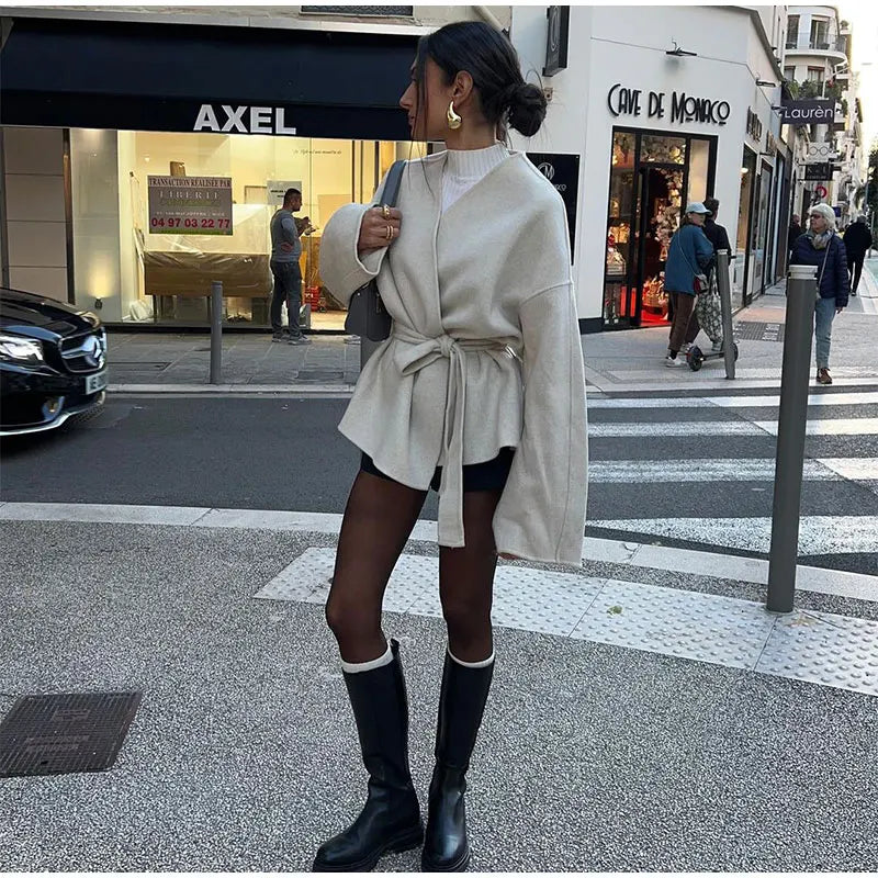 Xenya Jas | Dames Herfst Overslagjas met Ceintuur