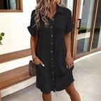 Dames Elegante Shirt Mini Jurk