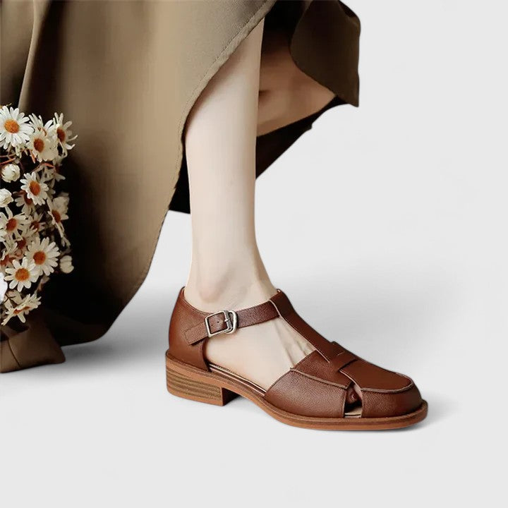 Dames Gesloten Teen Sandalen met T Bandje