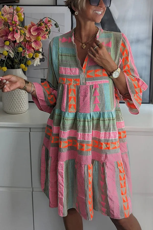 Dames Elegante Lente Midi Jurk