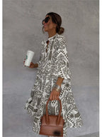 Dames Tribal Midi Jurk Relaxed Fit
