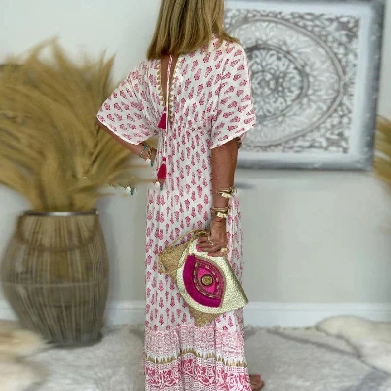 Dames Bohemian Print Maxi Jurk