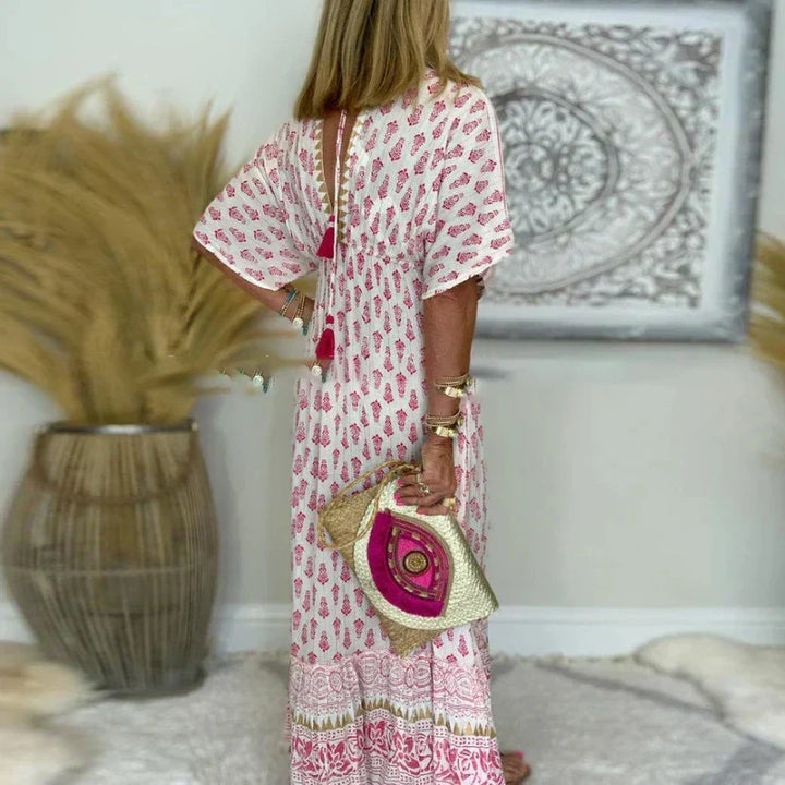 Dames Bohemian Print Maxi Jurk