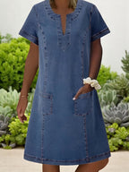 Dames Denim Mini Jurk Zacht