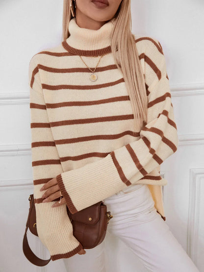 Yolani Jumper | Herfst Gestreepte Coltrui Gebreide Jumper