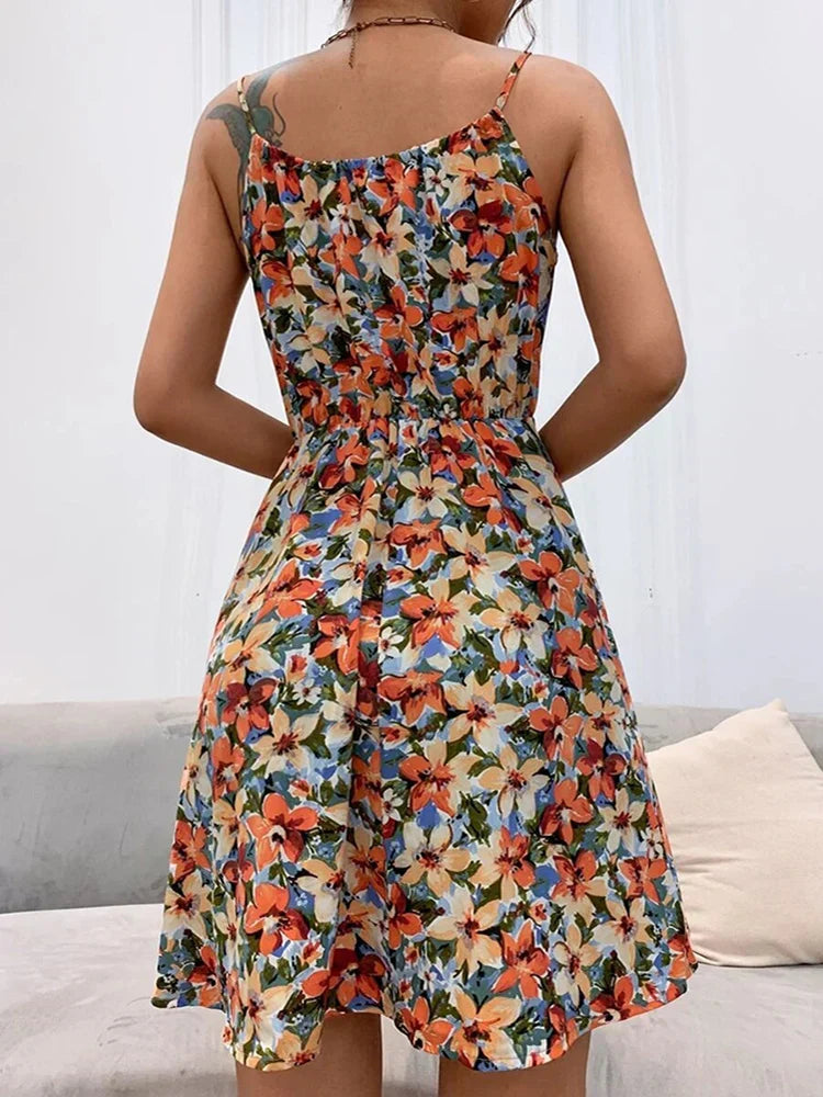 Dames Mini Jurk Bloemenprint