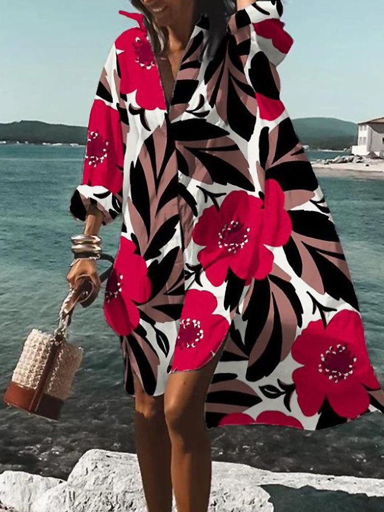 Women's Midi Shirt Dress Summer