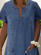 Dames Denim Mini Jurk Zacht