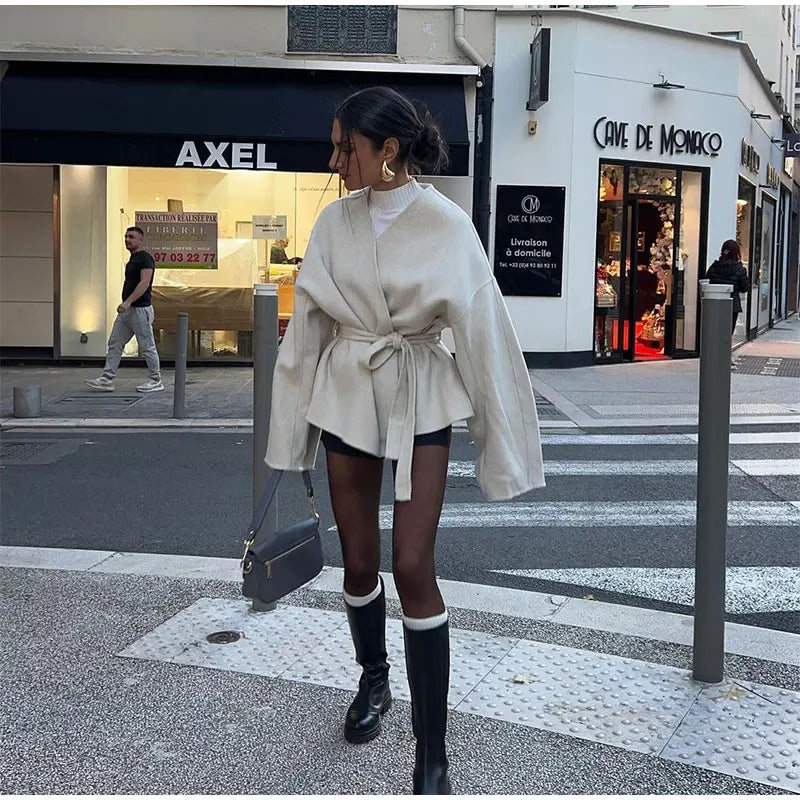 Xenya Jas | Dames Herfst Overslagjas met Ceintuur