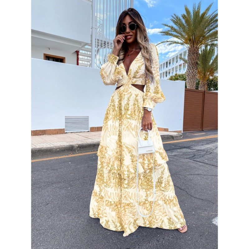 Tavina Jurk | Uitgesneden Maxi Jurk