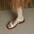 Dames Platte Open Teen Sandalen met Ba