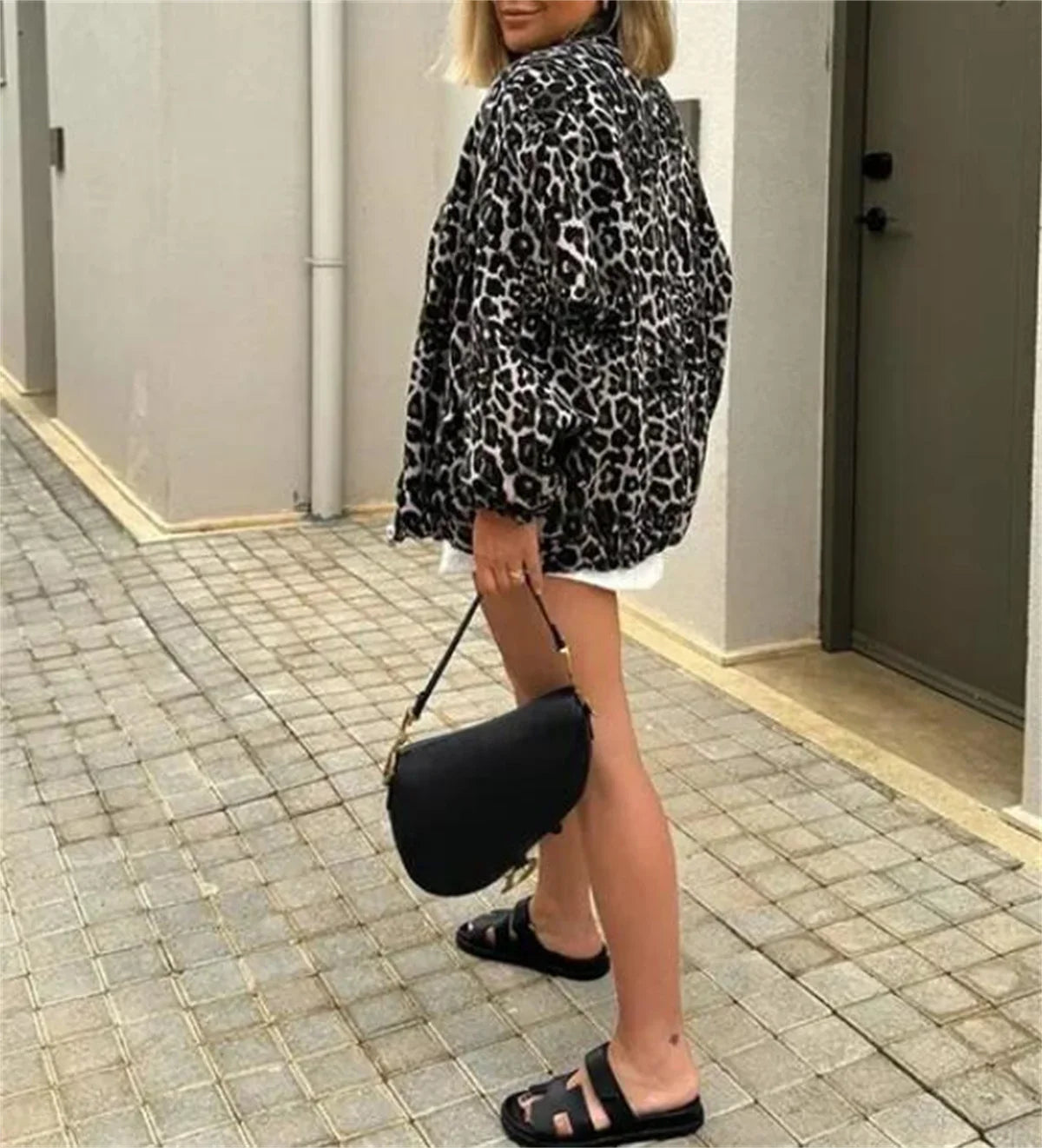 Xondra Jas | Dames Herfst Jas met Luipaardprint