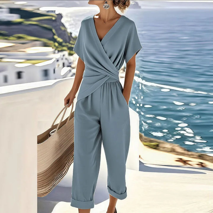 Dames Elegante Kruislingse Twee Delige Set