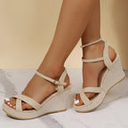 Dames Open Teen Sleehak Sandalen met Enkelband