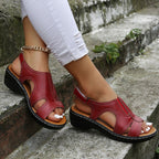 Dames Slingback Sleehak Sandalen Open Teen