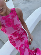 Dames Bloemenprint Maxi Jurk Zonder Mouwen