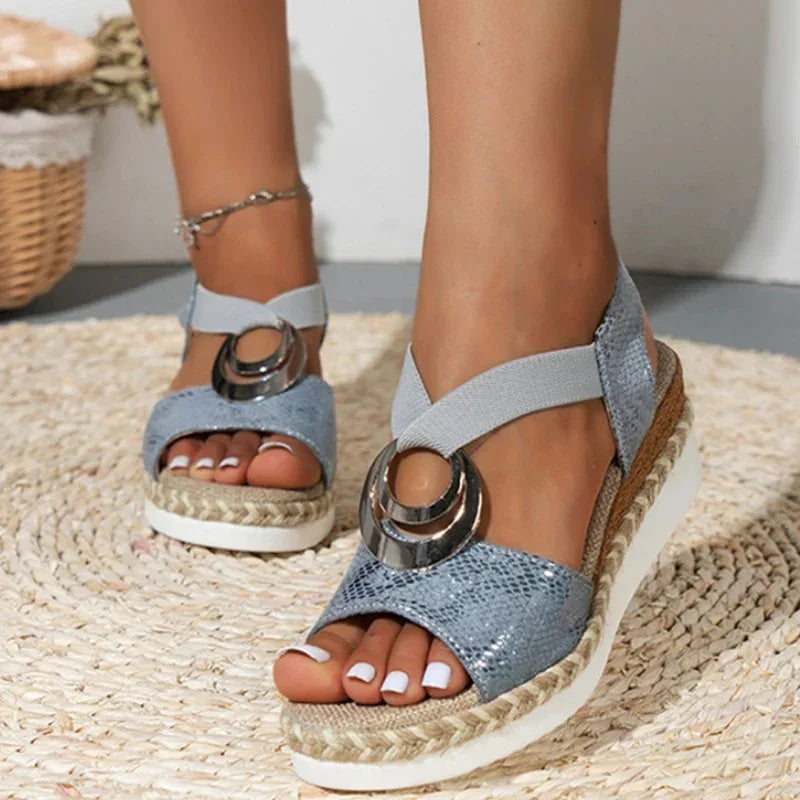 Dames Orthopedische Platform Sleehak Sandalen