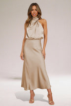 Dames Halter Jurk Maxi