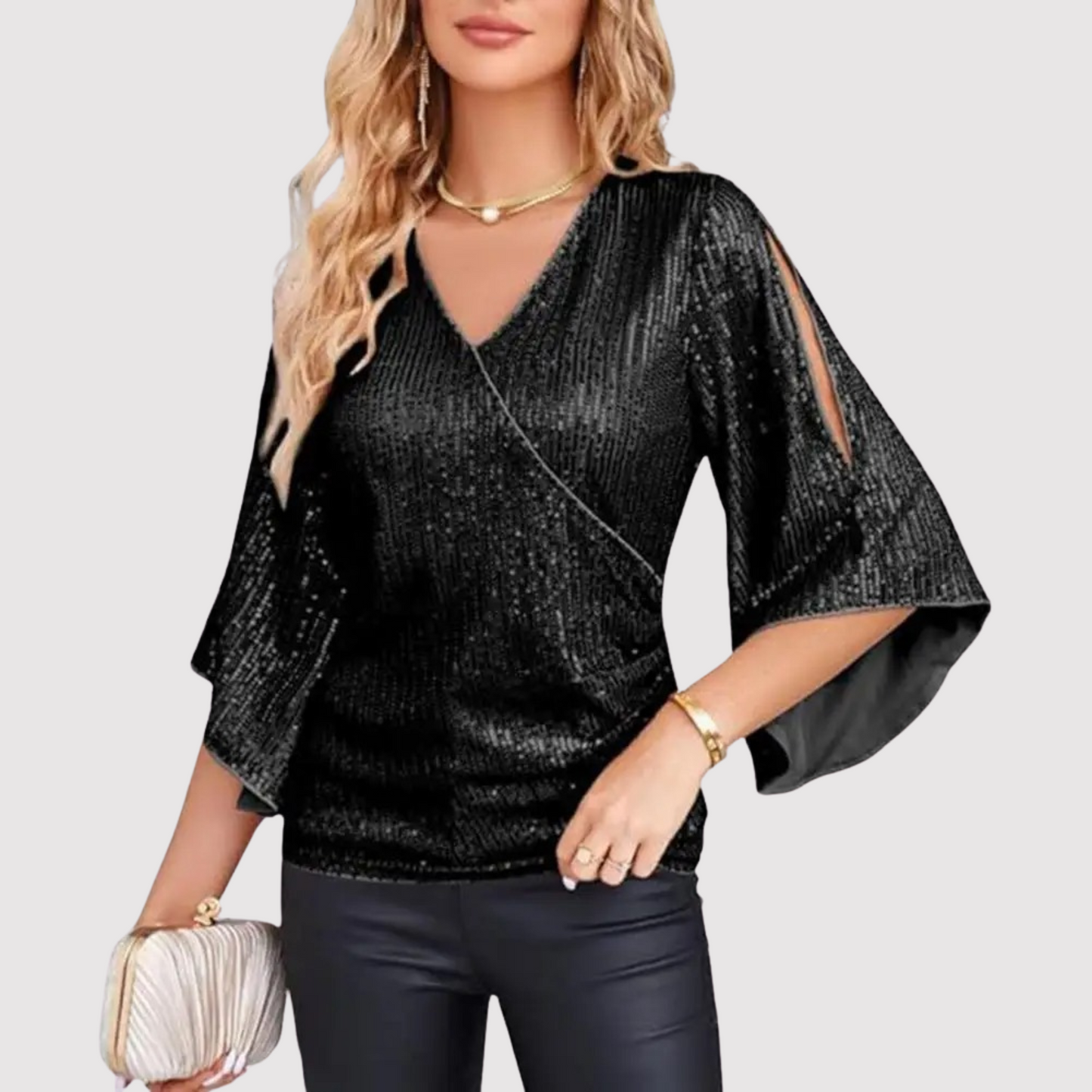 Rachelle Top | Casual Sequin V-Hals Top