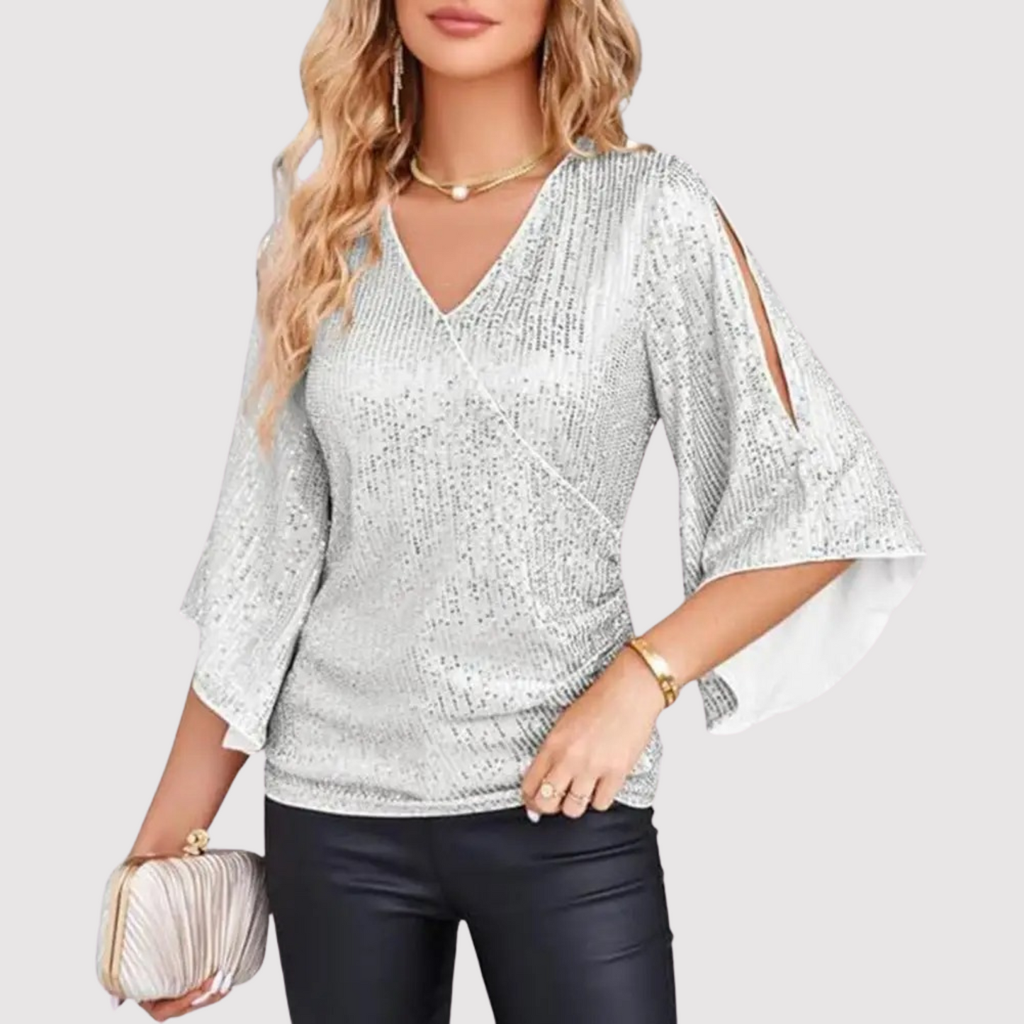 Rachelle Top | Casual Sequin V-Hals Top