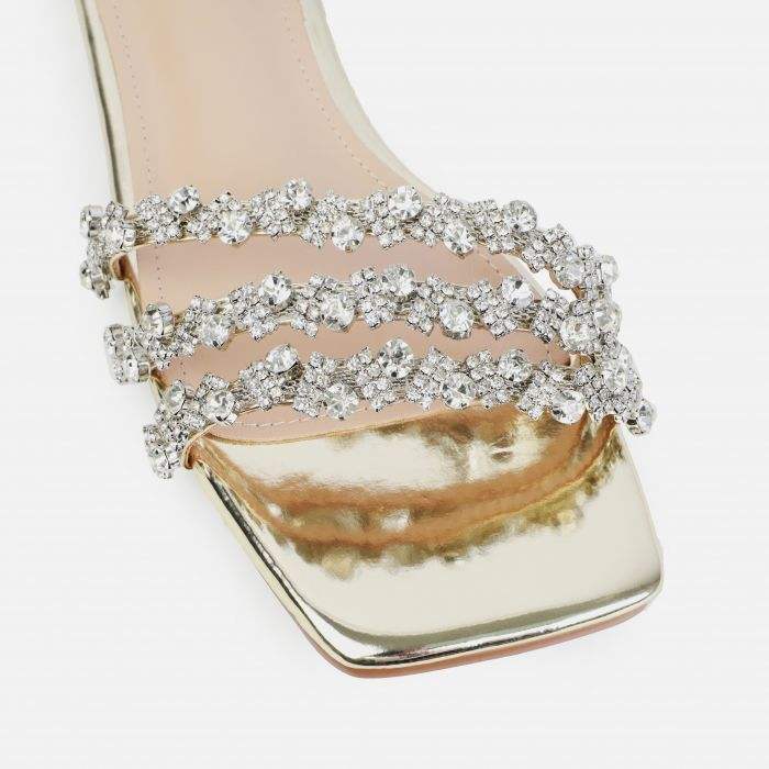 Dames Platte Sandalen met Strass Details