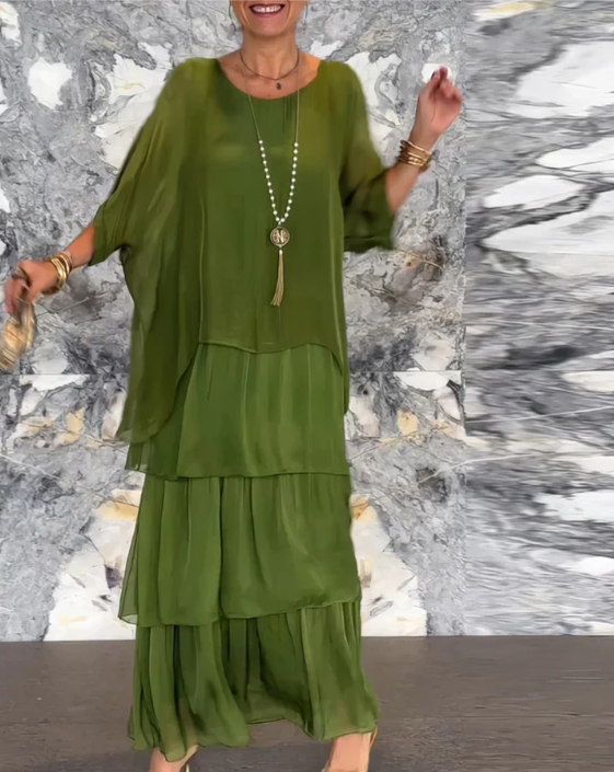 Dames Gelaagde Maxi Rok Jurk