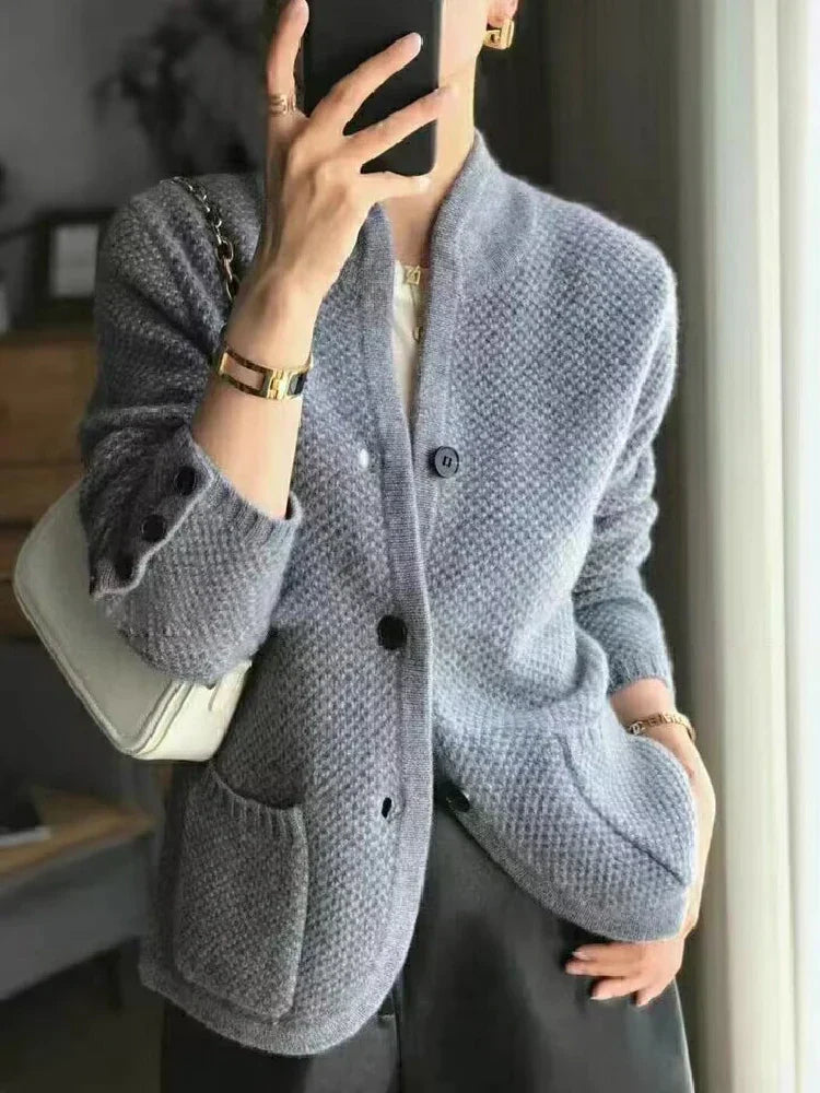 Odalys Vest | Knus Gebreid Vest met Knoopsluiting