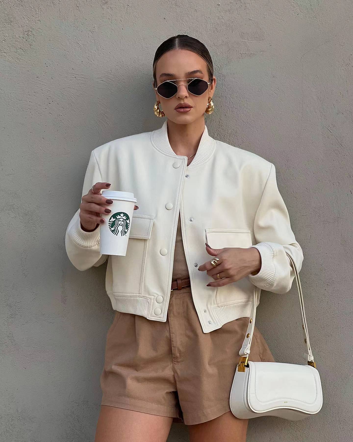 Xeniya Jas | Dames Herfst Cropped Varsity Jas