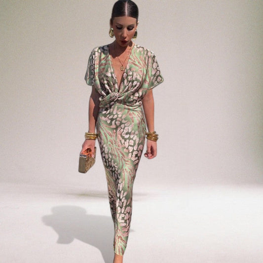 Dames Wikkel Maxi Jurk Elegante Stijl