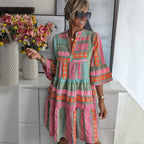 Dames Elegante Lente Midi Jurk