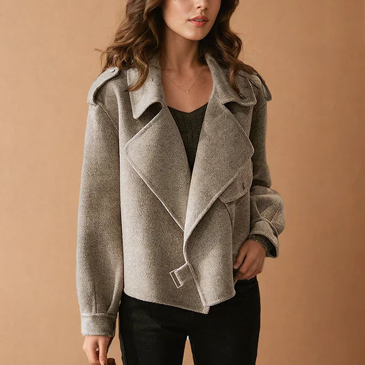 Briony Jacket | Dames Herfst Korte Wool Blend Jacket