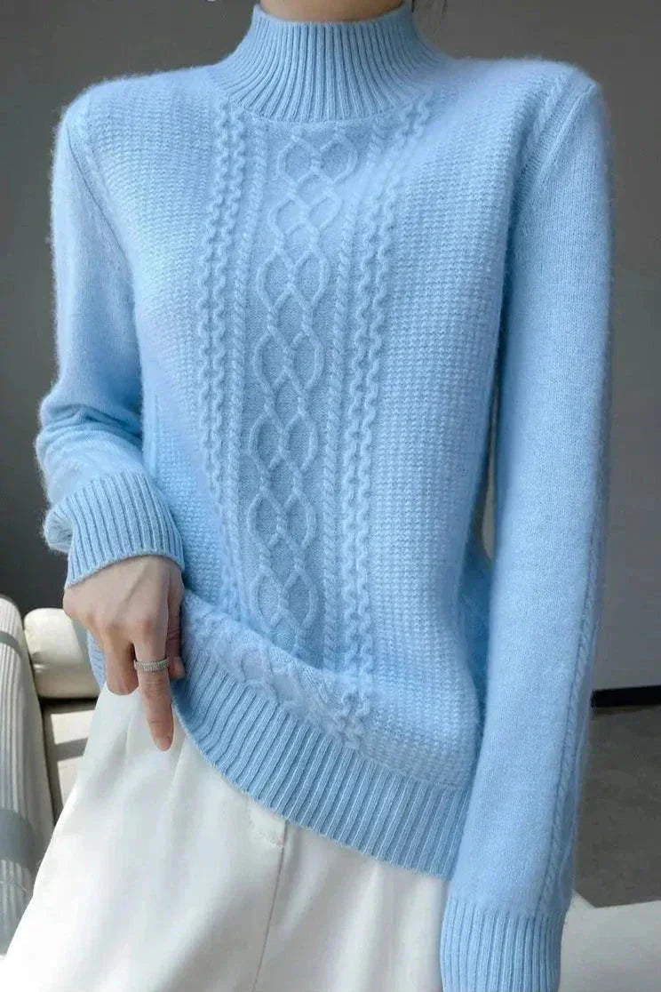 Bianca Trui | Dames Herfst Gebreide Trui met Hoge Hals