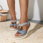 Dames Orthopedische Platform Sleehak Sandalen