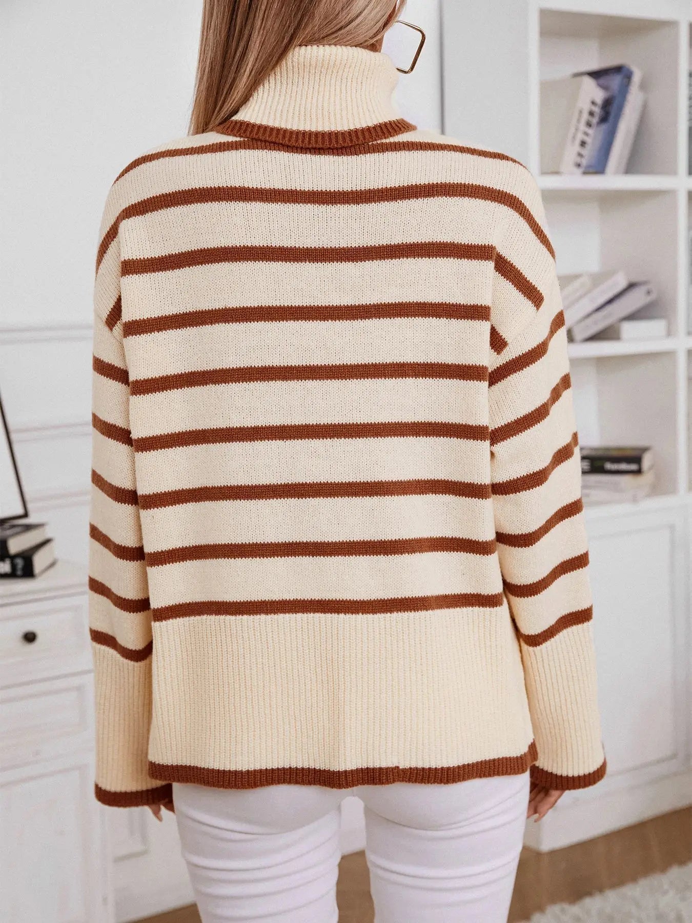 Yolani Jumper | Herfst Gestreepte Coltrui Gebreide Jumper