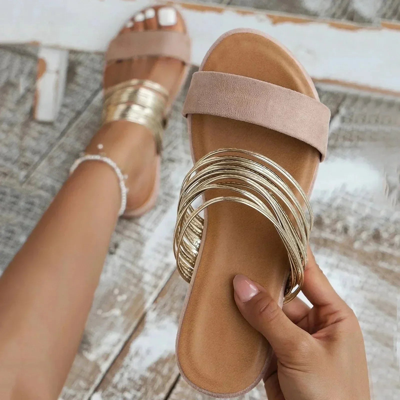 Dames Instap Sandalen met Meerdere Bandjes