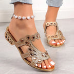 Dames Decoratieve Blokhak Sandalen