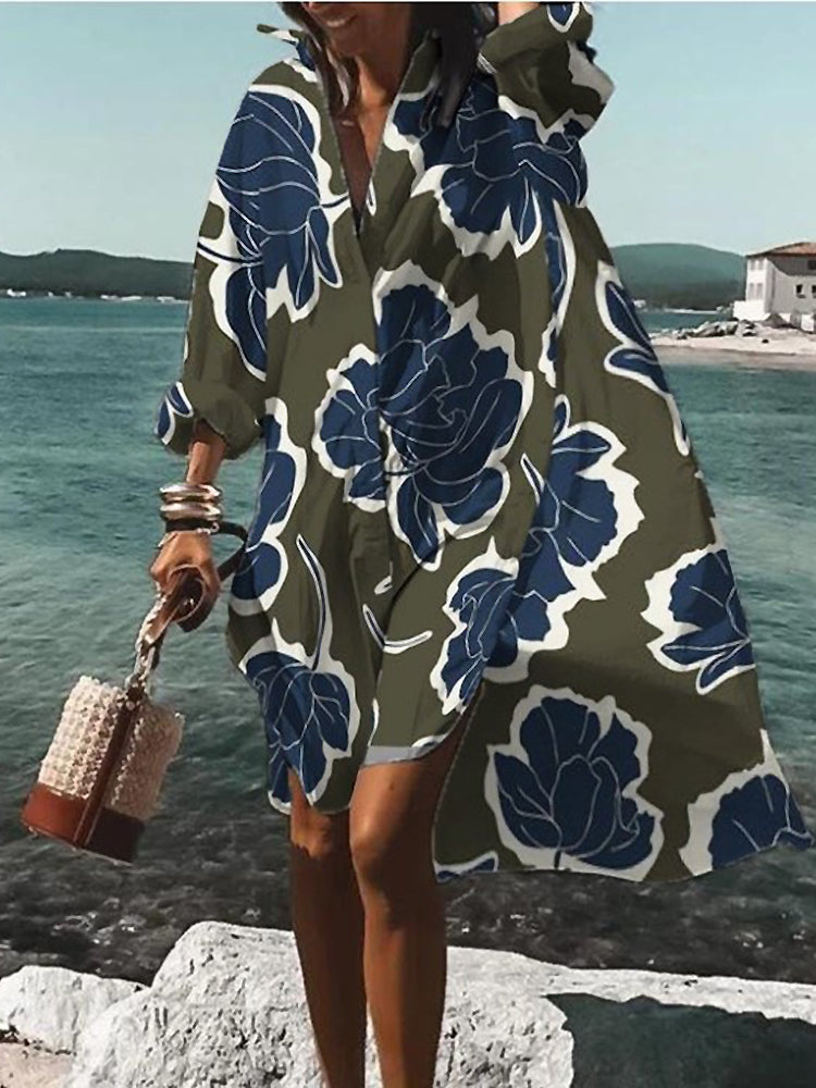 Women's Midi Shirt Dress Summer