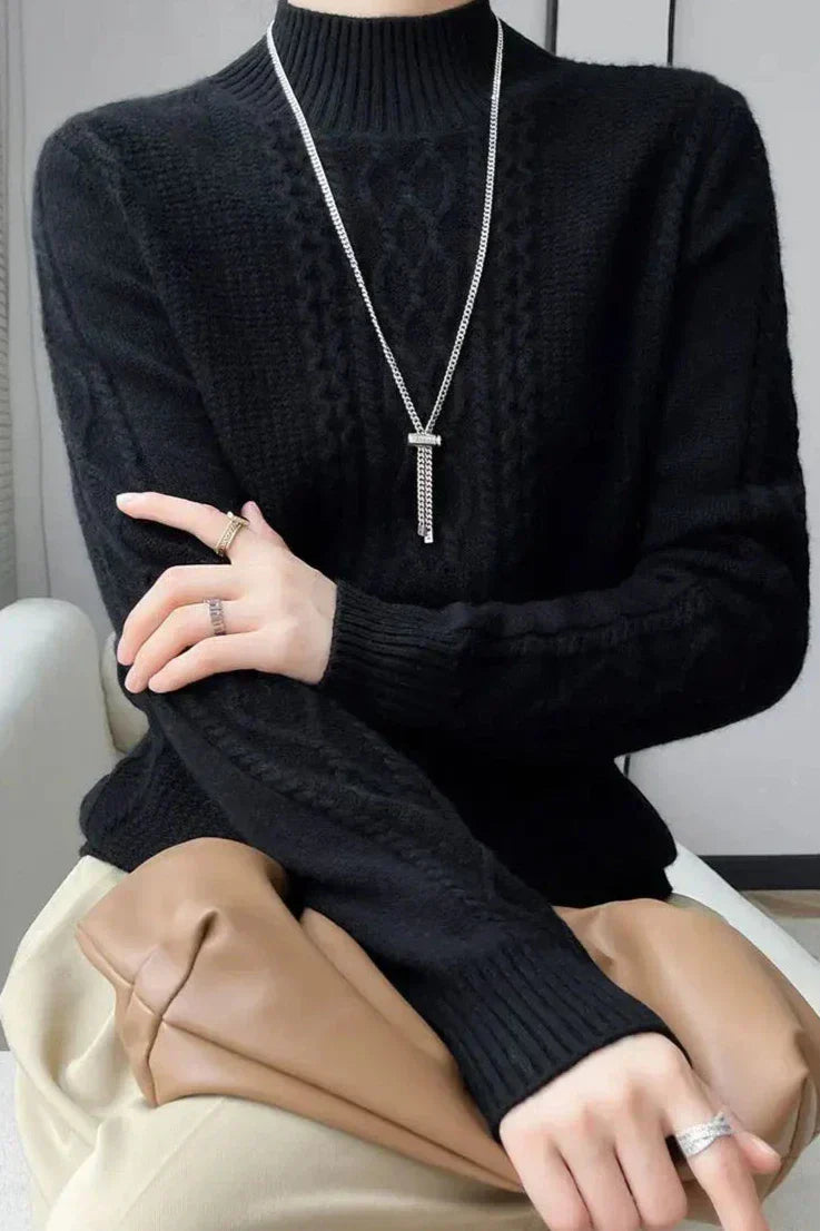 Bianca Trui | Dames Herfst Gebreide Trui met Hoge Hals