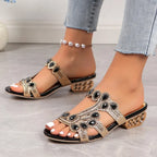 Dames Decoratieve Blokhak Sandalen