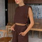 Maudie Set | Dames Tweedelige Crop Top & Broek Set