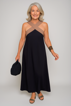 Dames Maxi Jurk Kruishals