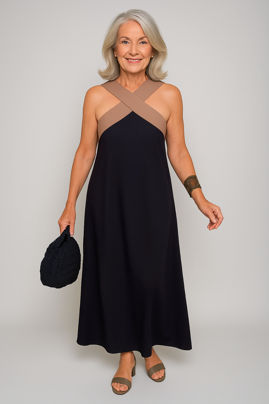 Dames Maxi Jurk Kruishals